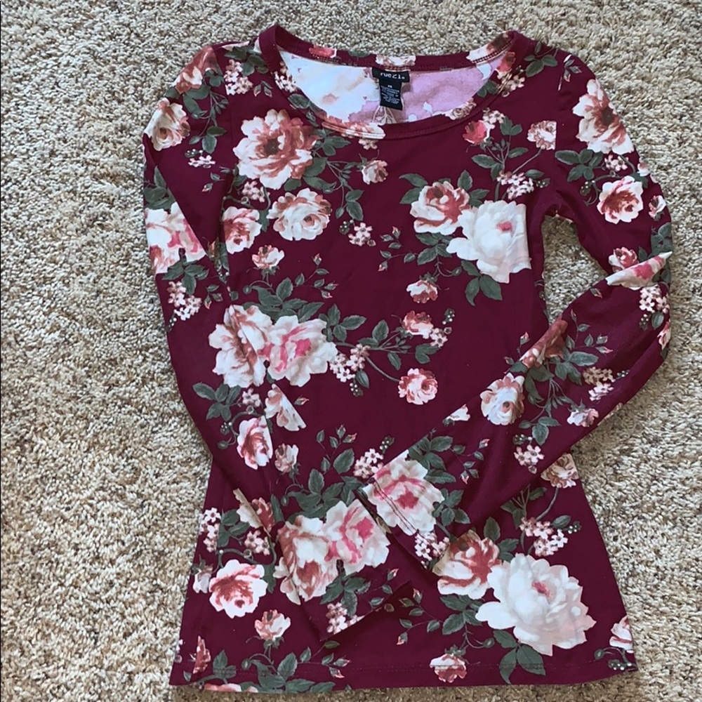 Maroon floral long sleeve